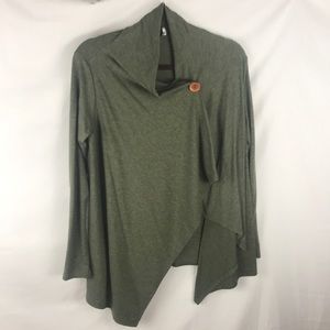 Green drape cardigan